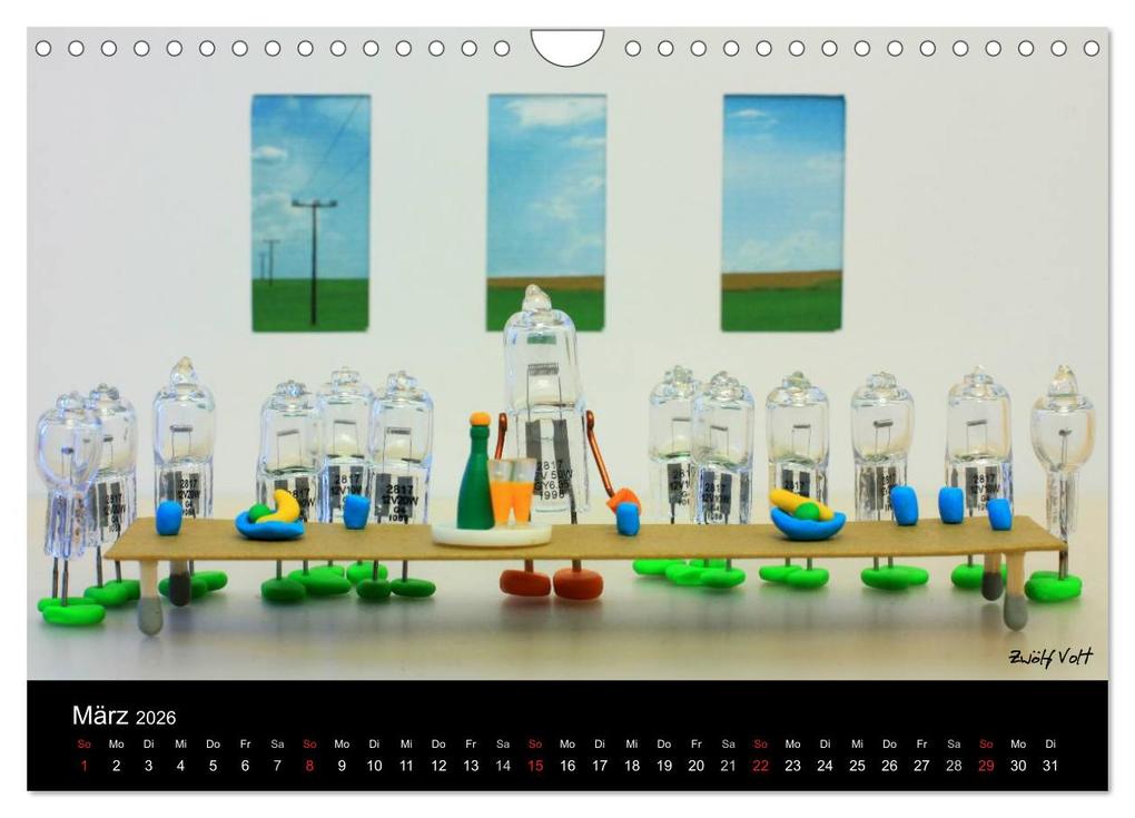 Weitere Ansicht: Bernie Blitz - Eine Birne sucht Erleuchtung (Wandkalender 2026 DIN A4 quer), CALVENDO Monatskalender | Michaela Kanthak, Calvendo