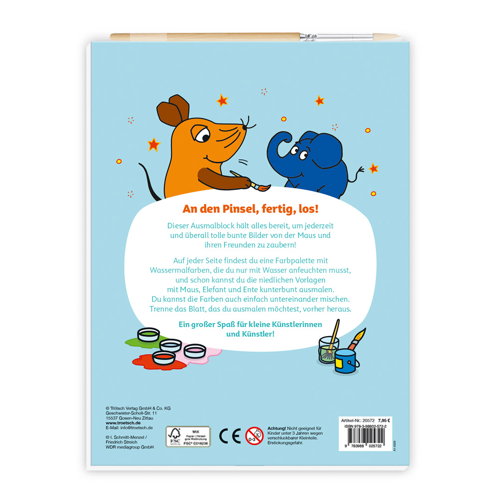 Weitere Ansicht: TRÖTSCH - Die Maus | Mein erster Ausmalblock | Malblock mit Wasserfarben (Ab 3 Jahren)