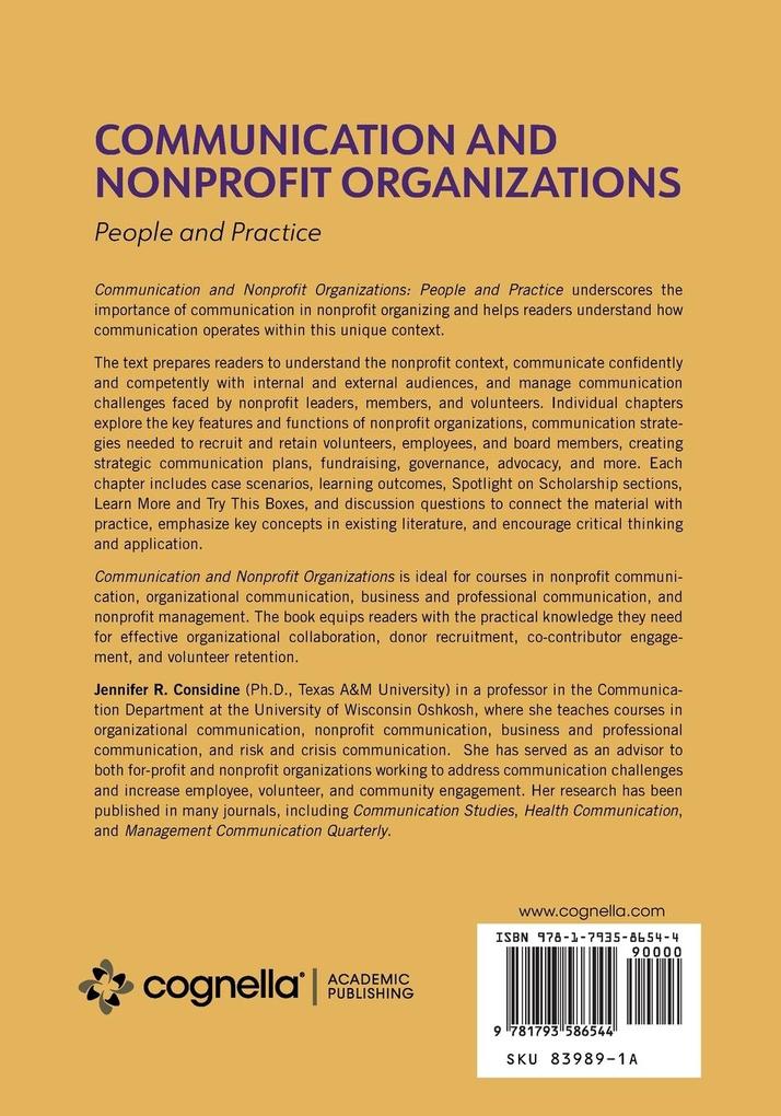 Weitere Ansicht: Communication and Nonprofit Organizations | Jennifer Considine