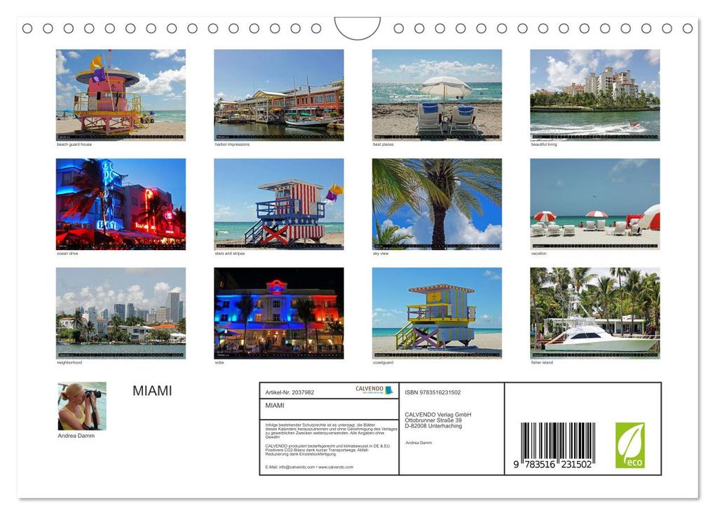 Weitere Ansicht: MIAMI (Wandkalender 2026 DIN A4 quer), CALVENDO Monatskalender | Andrea Damm, Calvendo