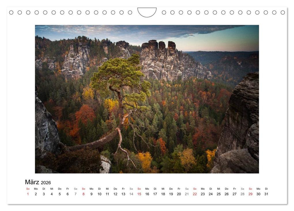Weitere Ansicht: Bastei - Sächsische Schweiz (Wandkalender 2026 DIN A4 quer), CALVENDO Monatskalender | Boris Buschardt, Calvendo