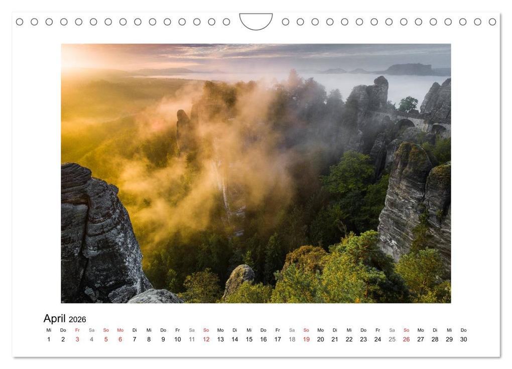 Weitere Ansicht: Bastei - Sächsische Schweiz (Wandkalender 2026 DIN A4 quer), CALVENDO Monatskalender | Boris Buschardt, Calvendo