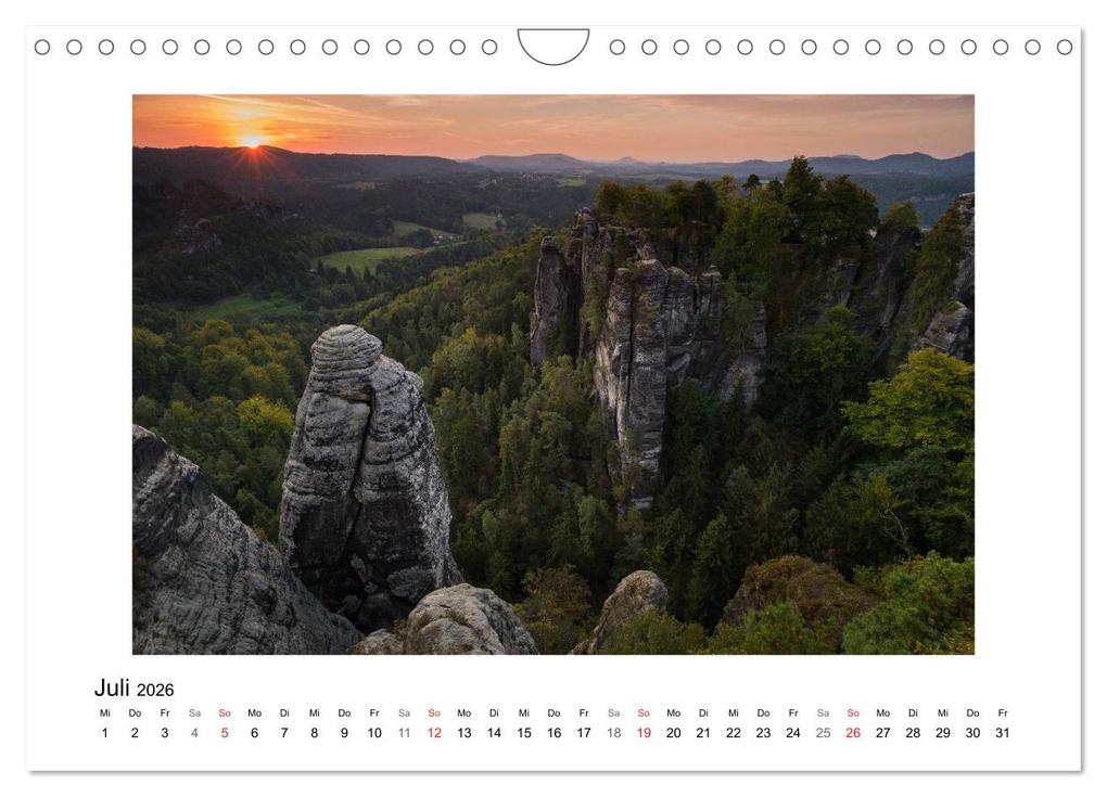 Weitere Ansicht: Bastei - Sächsische Schweiz (Wandkalender 2026 DIN A4 quer), CALVENDO Monatskalender | Boris Buschardt, Calvendo