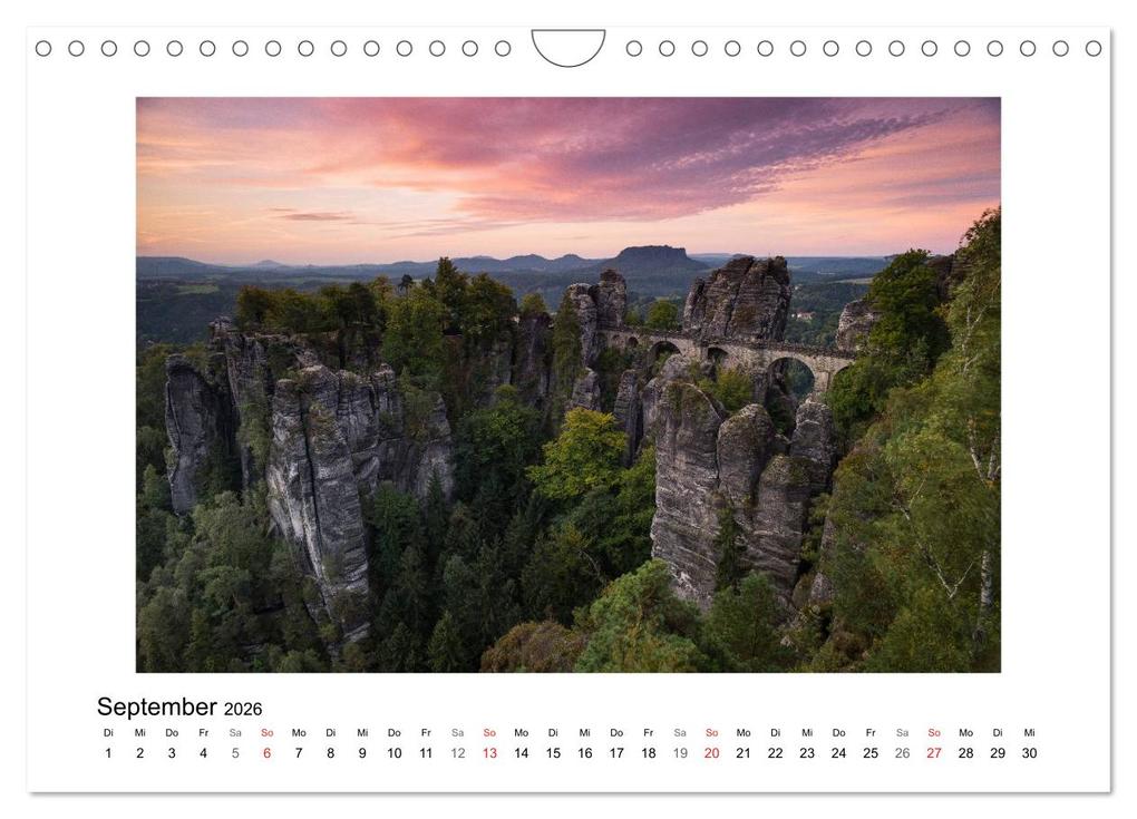 Weitere Ansicht: Bastei - Sächsische Schweiz (Wandkalender 2026 DIN A4 quer), CALVENDO Monatskalender | Boris Buschardt, Calvendo