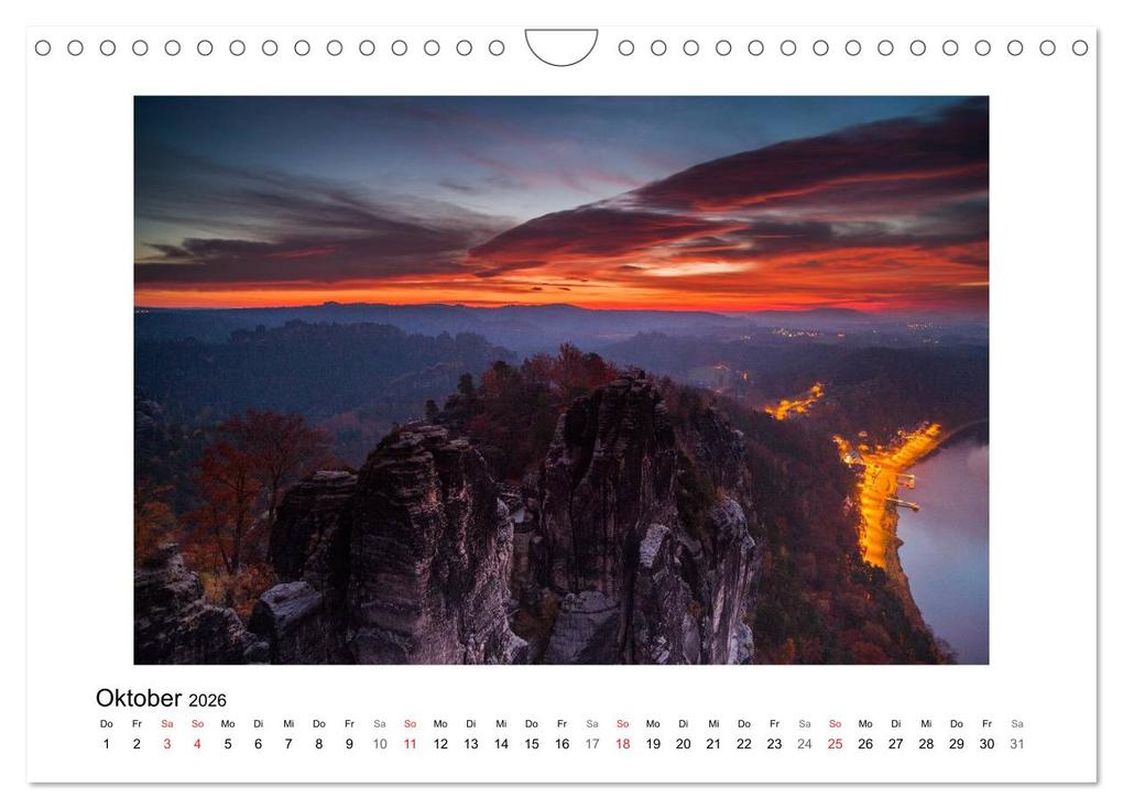 Weitere Ansicht: Bastei - Sächsische Schweiz (Wandkalender 2026 DIN A4 quer), CALVENDO Monatskalender | Boris Buschardt, Calvendo