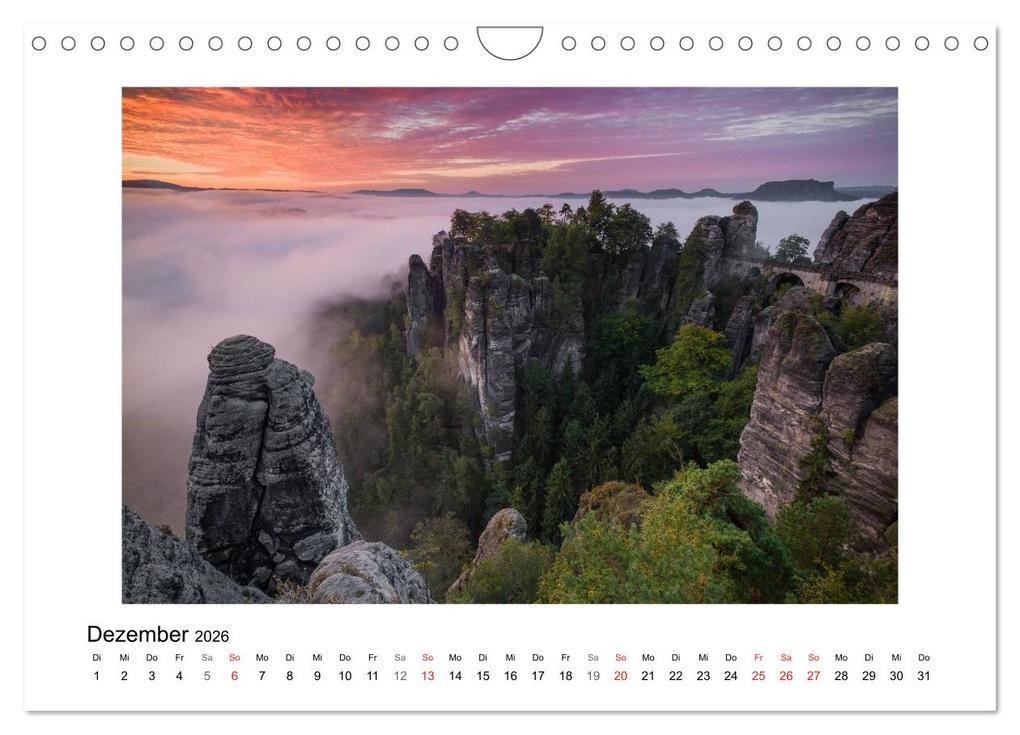 Weitere Ansicht: Bastei - Sächsische Schweiz (Wandkalender 2026 DIN A4 quer), CALVENDO Monatskalender | Boris Buschardt, Calvendo