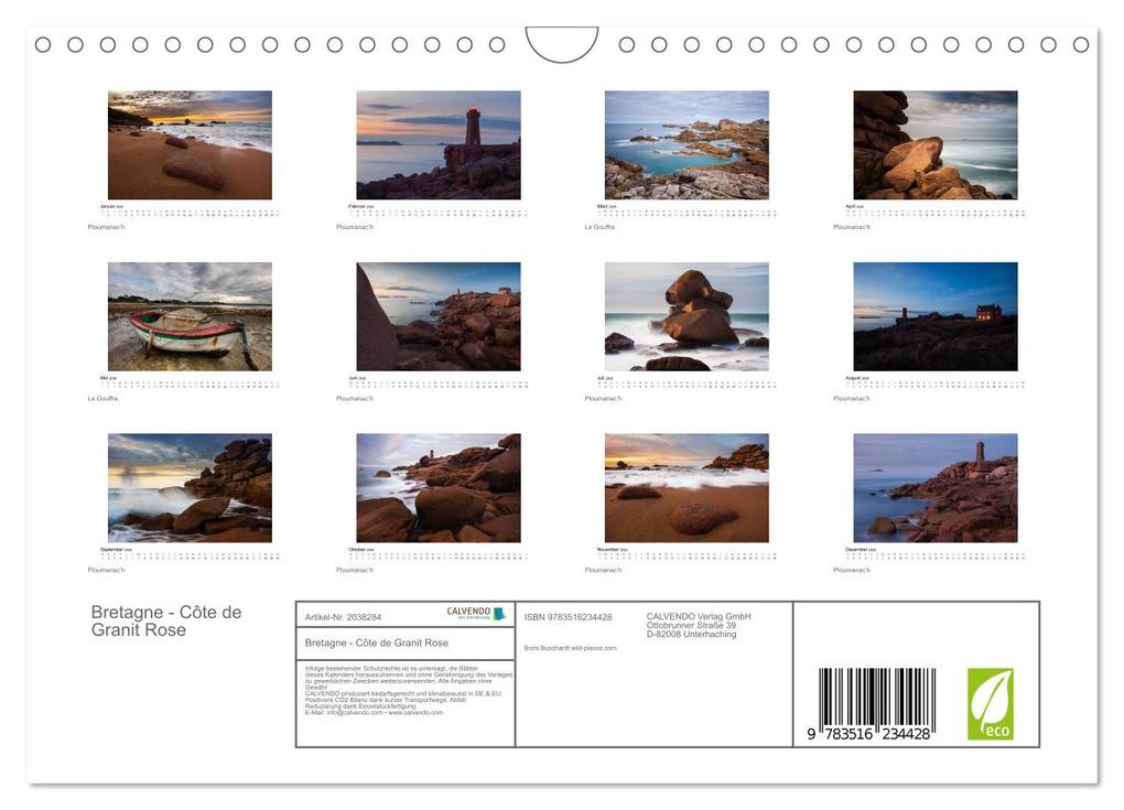 Weitere Ansicht: Bretagne - Côte de Granit Rose (Wandkalender 2026 DIN A4 quer), CALVENDO Monatskalender | Boris Buschardt, Calvendo