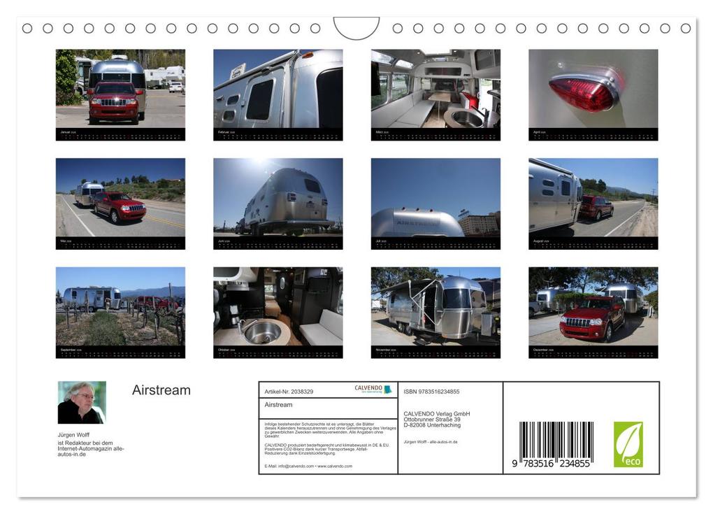 Weitere Ansicht: Airstream (Wandkalender 2026 DIN A4 quer), CALVENDO Monatskalender | Jürgen Wolff, Calvendo
