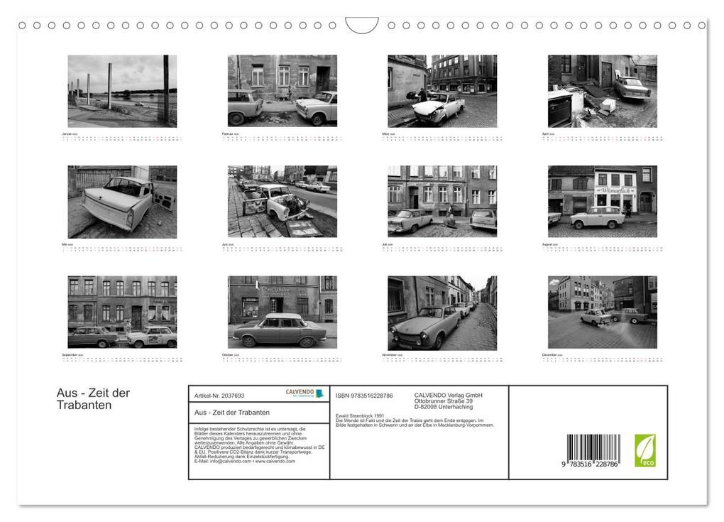 Weitere Ansicht: Aus - Zeit der Trabanten (Wandkalender 2026 DIN A3 quer), CALVENDO Monatskalender | Ewald Steenblock, Calvendo