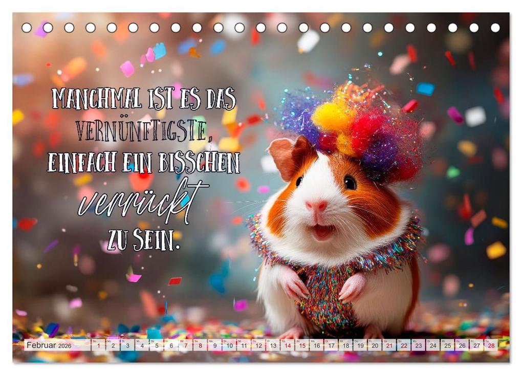 Weitere Ansicht: Meerschweinchen LUSTIG DURCHS JAHR (Tischkalender 2026 DIN A5 quer), CALVENDO Monatskalender | Melanie Viola, Calvendo