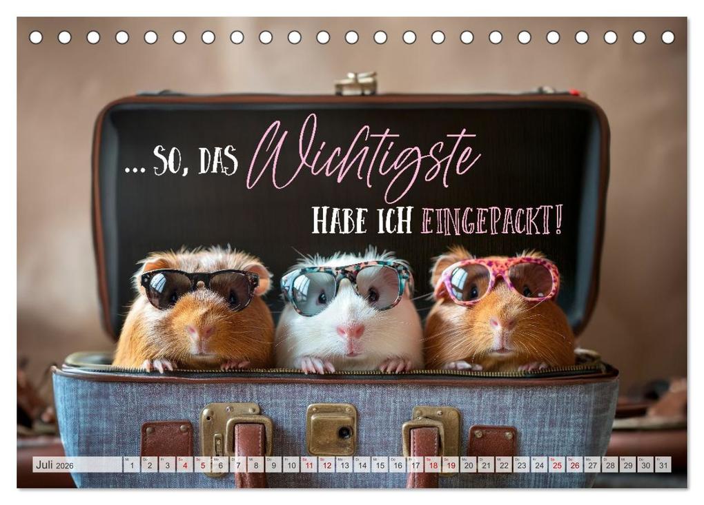 Weitere Ansicht: Meerschweinchen LUSTIG DURCHS JAHR (Tischkalender 2026 DIN A5 quer), CALVENDO Monatskalender | Melanie Viola, Calvendo