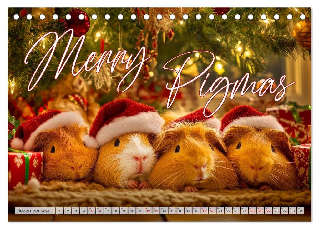 Weitere Ansicht: Meerschweinchen LUSTIG DURCHS JAHR (Tischkalender 2026 DIN A5 quer), CALVENDO Monatskalender | Melanie Viola, Calvendo