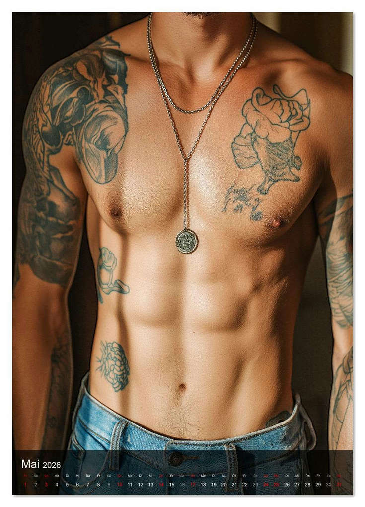 Weitere Ansicht: NACKTE HAUT - Tätowierte Männlichkeit (Wandkalender 2026 DIN A3 hoch), CALVENDO Monatskalender | MB Fotografie, Calvendo