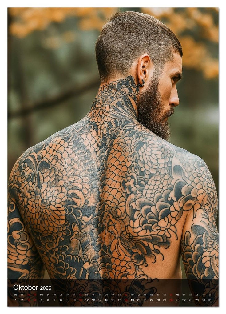 Weitere Ansicht: NACKTE HAUT - Tätowierte Männlichkeit (Wandkalender 2026 DIN A3 hoch), CALVENDO Monatskalender | MB Fotografie, Calvendo