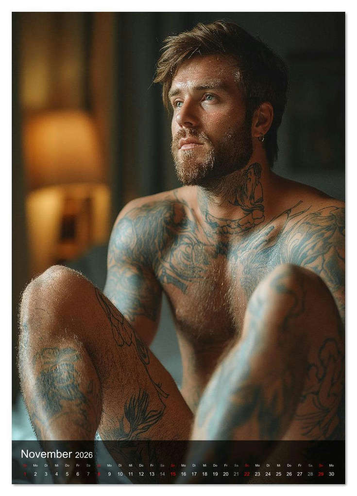 Weitere Ansicht: NACKTE HAUT - Tätowierte Männlichkeit (Wandkalender 2026 DIN A3 hoch), CALVENDO Monatskalender | MB Fotografie, Calvendo