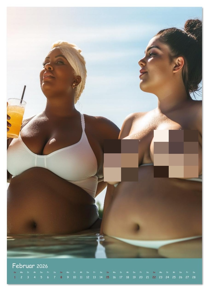 Weitere Ansicht: Curvy Pin-up Girls - Verführerische Rundungen am Pool (Wandkalender 2026 DIN A3 hoch), CALVENDO Monatskalender | MB - Fotografie, Calvendo