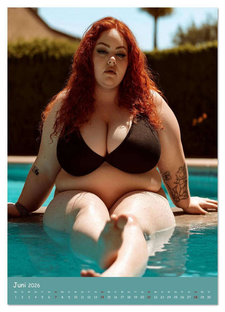 Weitere Ansicht: Curvy Pin-up Girls - Verführerische Rundungen am Pool (Wandkalender 2026 DIN A3 hoch), CALVENDO Monatskalender | MB - Fotografie, Calvendo
