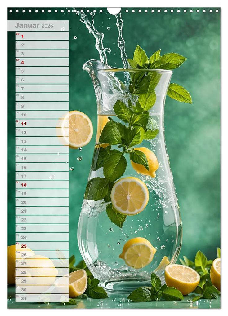 Weitere Ansicht: Vitalität im Glas - Erfrischende Momente mit Infused Water Kreationen (Wandkalender 2026 DIN A3 hoch), CALVENDO Monatskalender | Fred Schimak, Calvendo