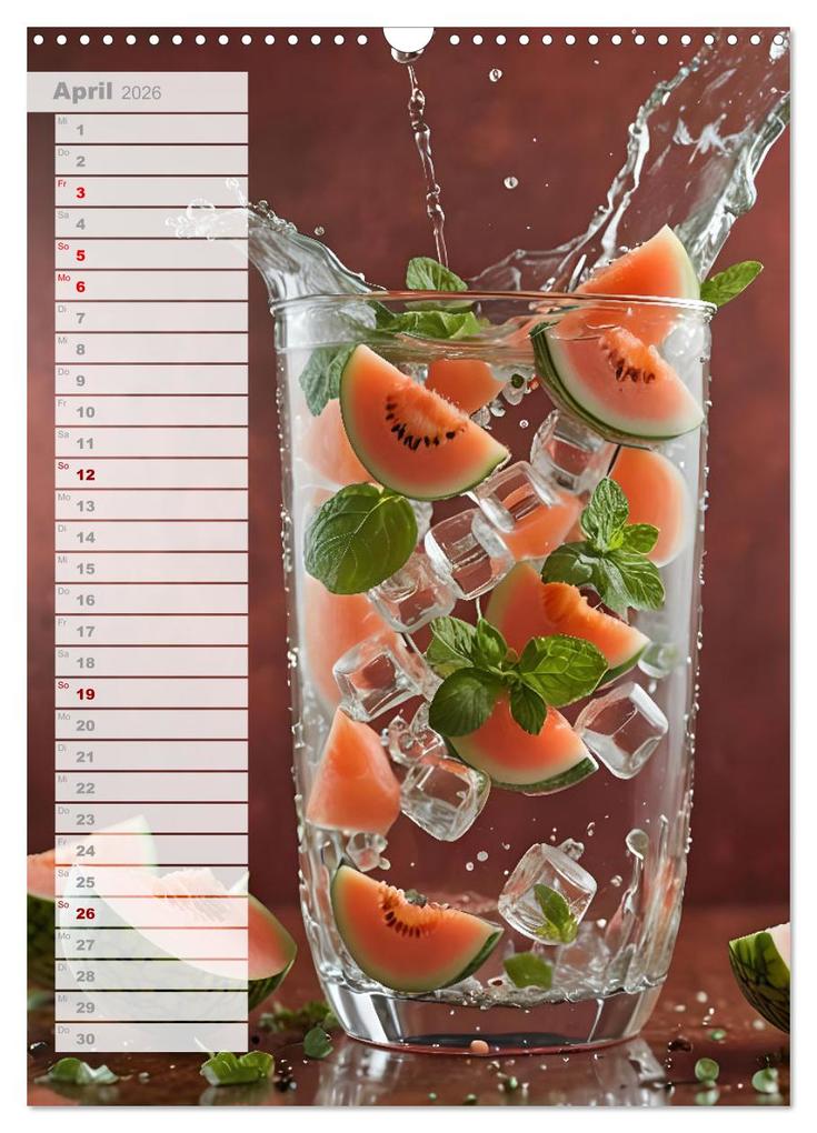 Weitere Ansicht: Vitalität im Glas - Erfrischende Momente mit Infused Water Kreationen (Wandkalender 2026 DIN A3 hoch), CALVENDO Monatskalender | Fred Schimak, Calvendo