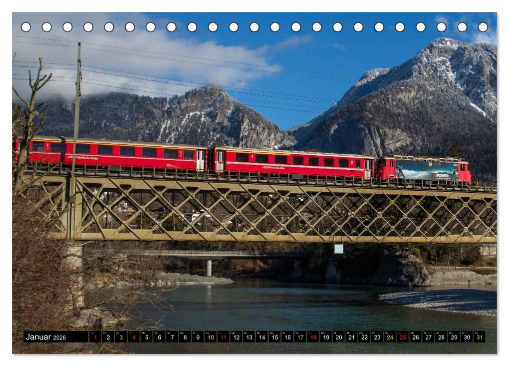 Weitere Ansicht: Rhätische Bahn 2026 (Tischkalender 2026 DIN A5 quer), CALVENDO Monatskalender | Stefan Schulthess, Calvendo