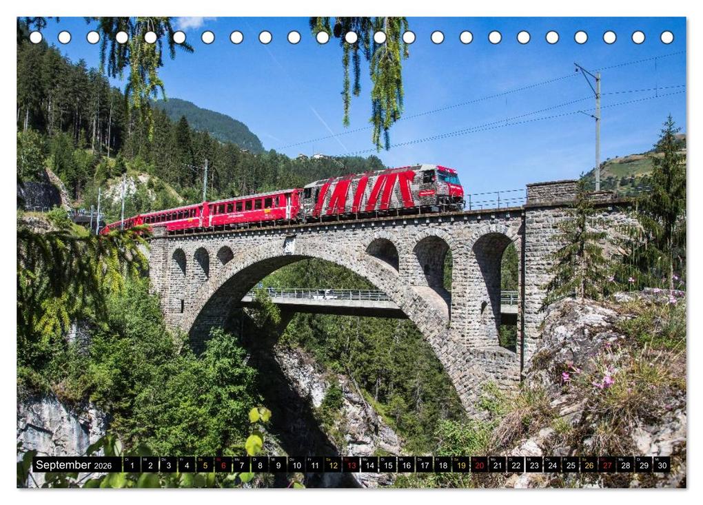 Weitere Ansicht: Rhätische Bahn 2026 (Tischkalender 2026 DIN A5 quer), CALVENDO Monatskalender | Stefan Schulthess, Calvendo
