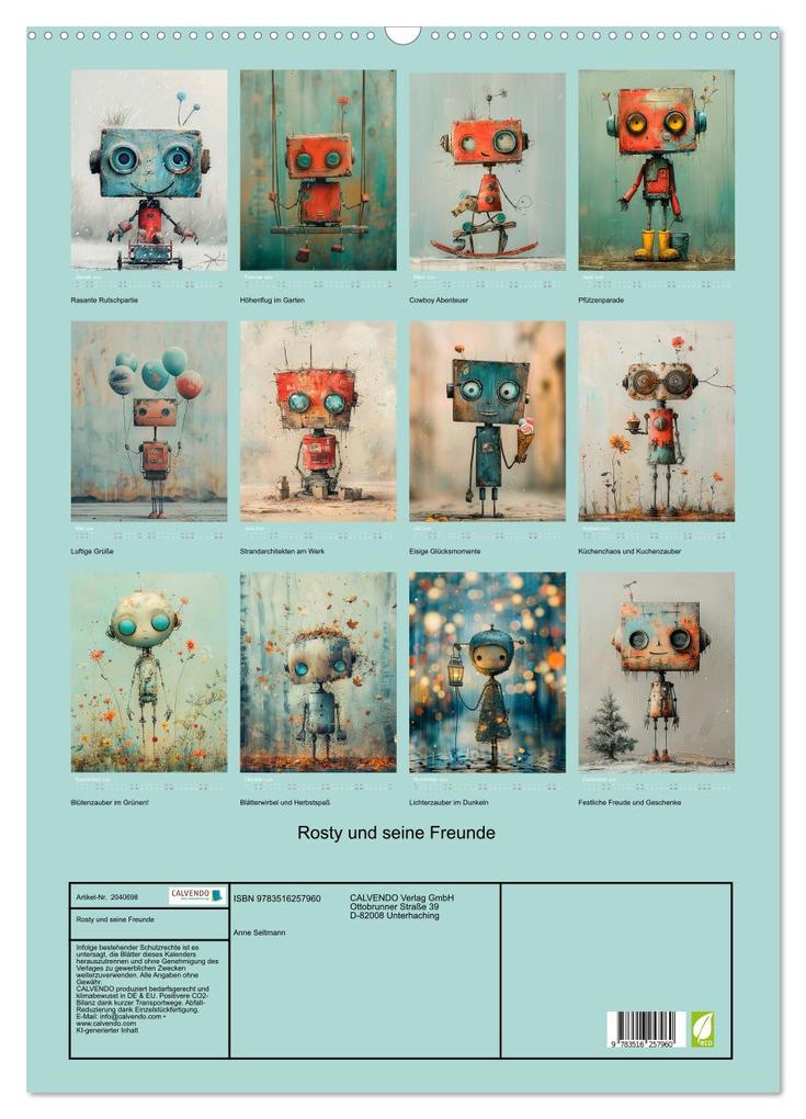 Weitere Ansicht: Rosty und seine Freunde (Wandkalender 2026 DIN A2 hoch), CALVENDO Monatskalender | Anne Seltmann, Calvendo