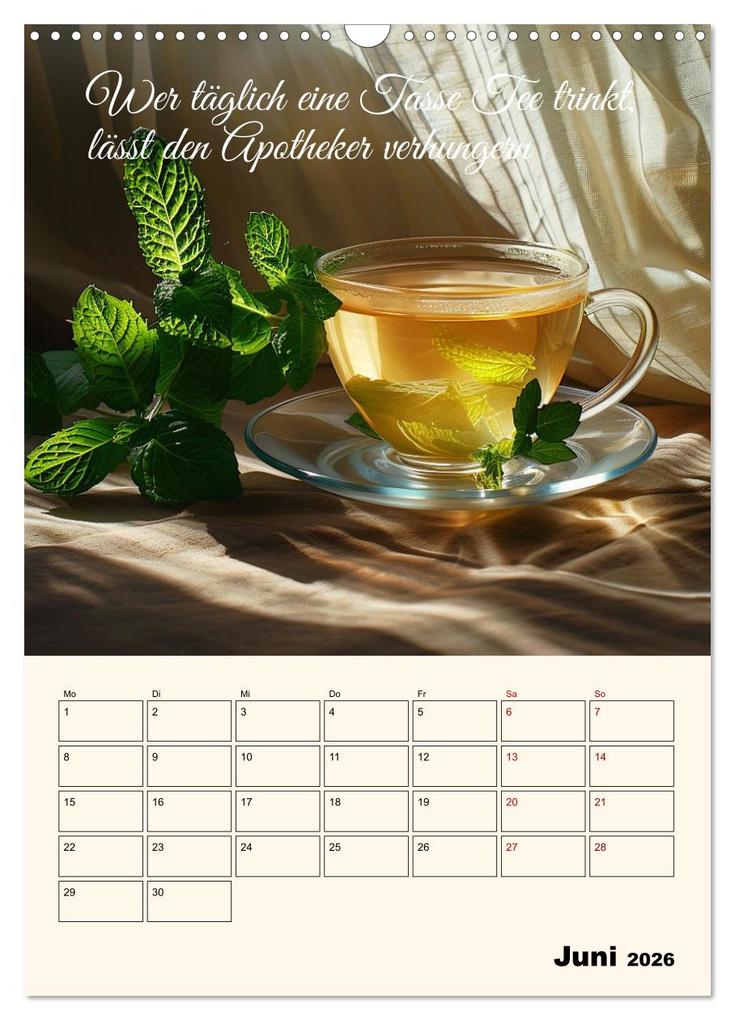 Weitere Ansicht: Du, mein geliebter Tee (Wandkalender 2026 DIN A3 hoch), CALVENDO Monatskalender | Kerstin Waurick, Calvendo