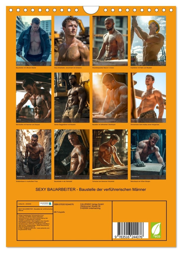 Weitere Ansicht: SEXY BAUARBEITER - Baustelle der verführerischen Männer (Wandkalender 2026 DIN A4 hoch), CALVENDO Monatskalender | MB Fotografie, Calvendo