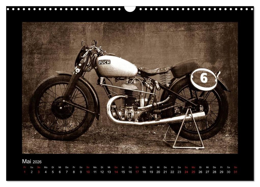 Weitere Ansicht: Motorrad Oldtimer (Wandkalender 2026 DIN A3 quer), CALVENDO Monatskalender | Gabi Siebenhühner, Calvendo