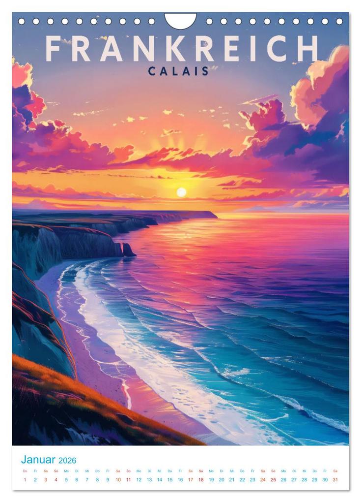 Weitere Ansicht: Frankreich - Old School Poster Style (Wandkalender 2026 DIN A4 hoch), CALVENDO Monatskalender | Val Thoermer, Calvendo