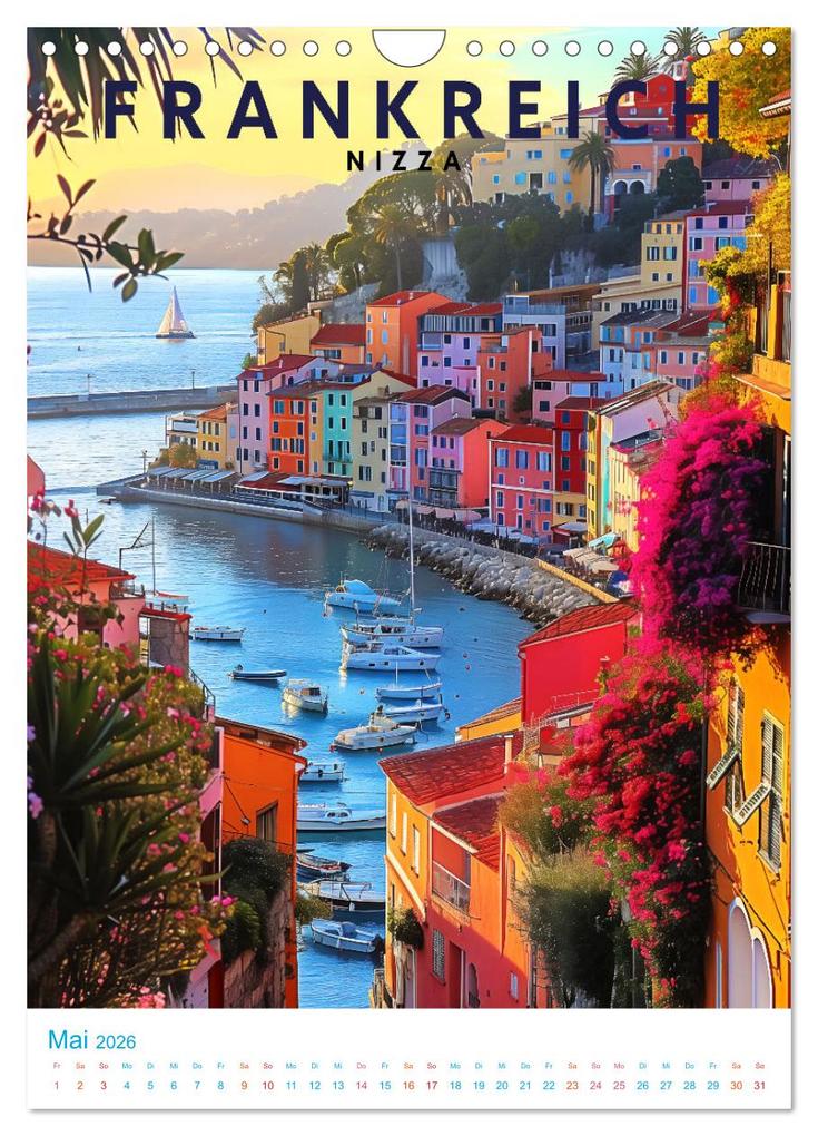 Weitere Ansicht: Frankreich - Old School Poster Style (Wandkalender 2026 DIN A4 hoch), CALVENDO Monatskalender | Val Thoermer, Calvendo
