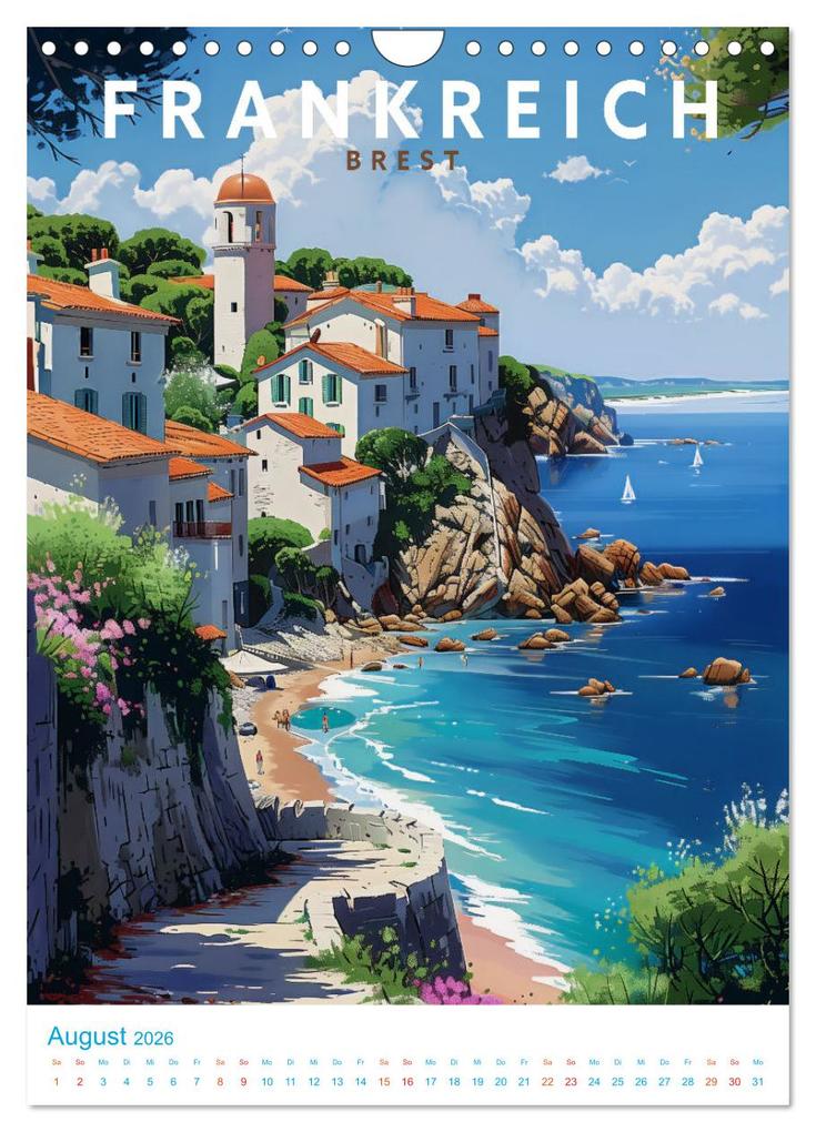 Weitere Ansicht: Frankreich - Old School Poster Style (Wandkalender 2026 DIN A4 hoch), CALVENDO Monatskalender | Val Thoermer, Calvendo