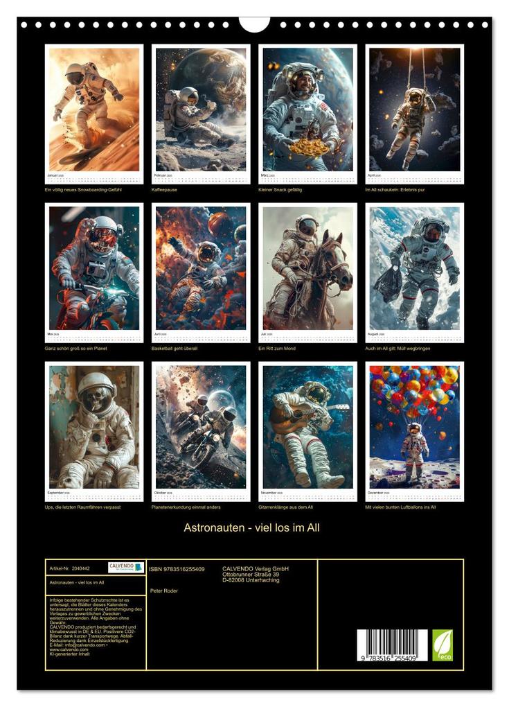 Weitere Ansicht: Astronauten - viel los im All (Wandkalender 2026 DIN A3 hoch), CALVENDO Monatskalender | Peter Roder, Calvendo