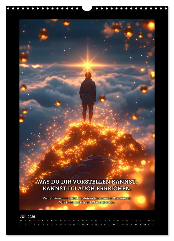 Weitere Ansicht: Vom Träumen zum Tun! - Erschaffe dir in 12 Monaten dein Millionärs-Mindset. (Wandkalender 2026 DIN A3 hoch), CALVENDO Monatskalender | Anja Krummeck, Calvendo