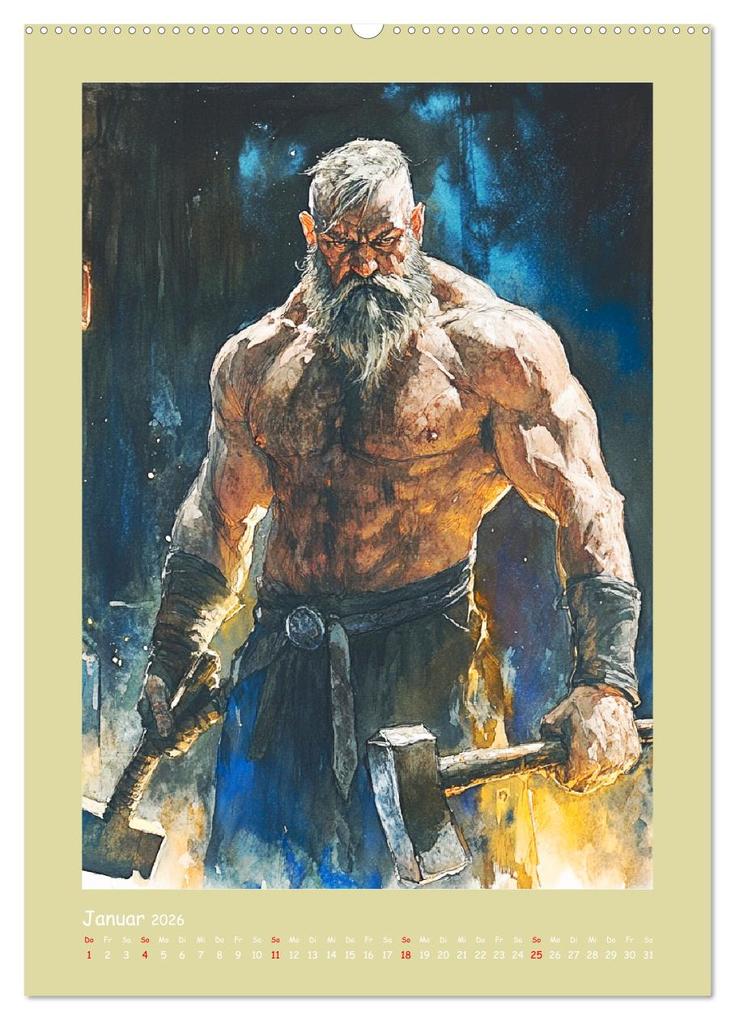 Weitere Ansicht: Wikinger Comics. Nordische Fantasy-Helden (hochwertiger Premium Wandkalender 2026 DIN A2 hoch), Kunstdruck in Hochglanz | Rose Hurley, Calvendo