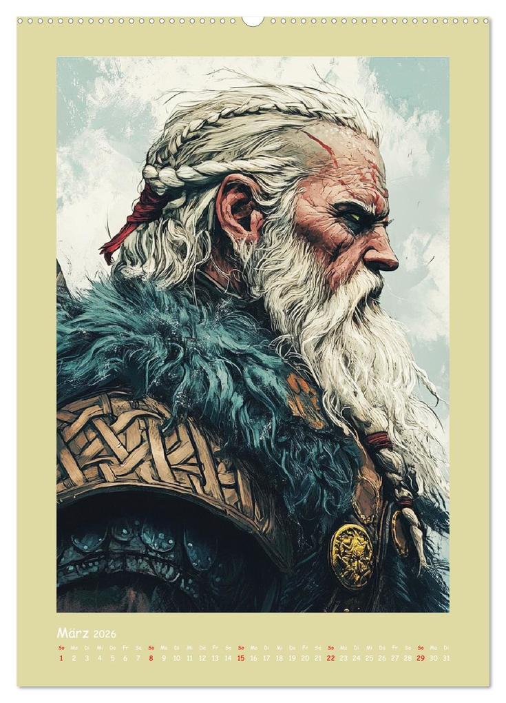 Weitere Ansicht: Wikinger Comics. Nordische Fantasy-Helden (hochwertiger Premium Wandkalender 2026 DIN A2 hoch), Kunstdruck in Hochglanz | Rose Hurley, Calvendo
