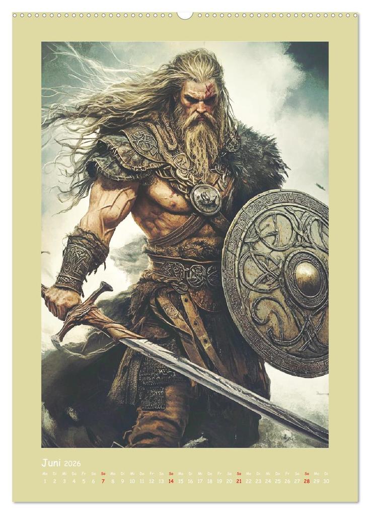 Weitere Ansicht: Wikinger Comics. Nordische Fantasy-Helden (hochwertiger Premium Wandkalender 2026 DIN A2 hoch), Kunstdruck in Hochglanz | Rose Hurley, Calvendo