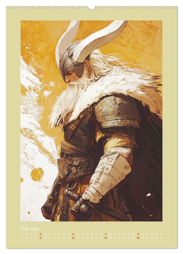 Weitere Ansicht: Wikinger Comics. Nordische Fantasy-Helden (hochwertiger Premium Wandkalender 2026 DIN A2 hoch), Kunstdruck in Hochglanz | Rose Hurley, Calvendo