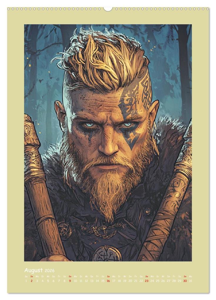 Weitere Ansicht: Wikinger Comics. Nordische Fantasy-Helden (hochwertiger Premium Wandkalender 2026 DIN A2 hoch), Kunstdruck in Hochglanz | Rose Hurley, Calvendo