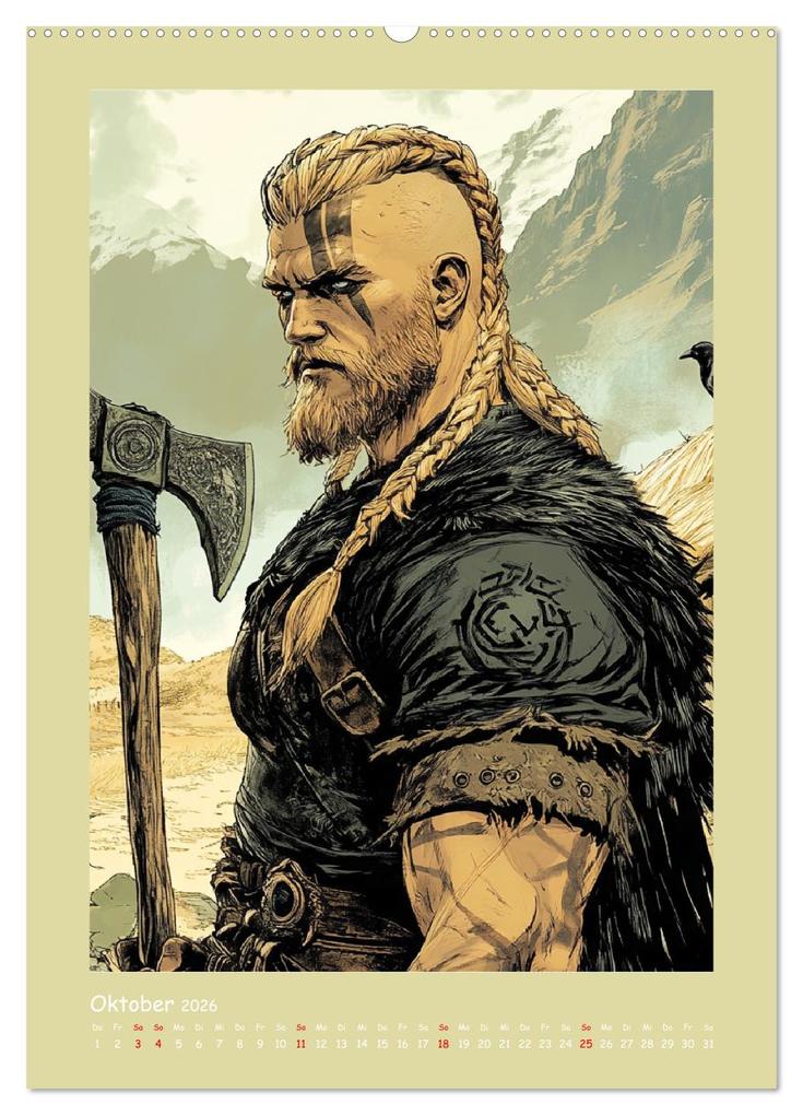 Weitere Ansicht: Wikinger Comics. Nordische Fantasy-Helden (hochwertiger Premium Wandkalender 2026 DIN A2 hoch), Kunstdruck in Hochglanz | Rose Hurley, Calvendo