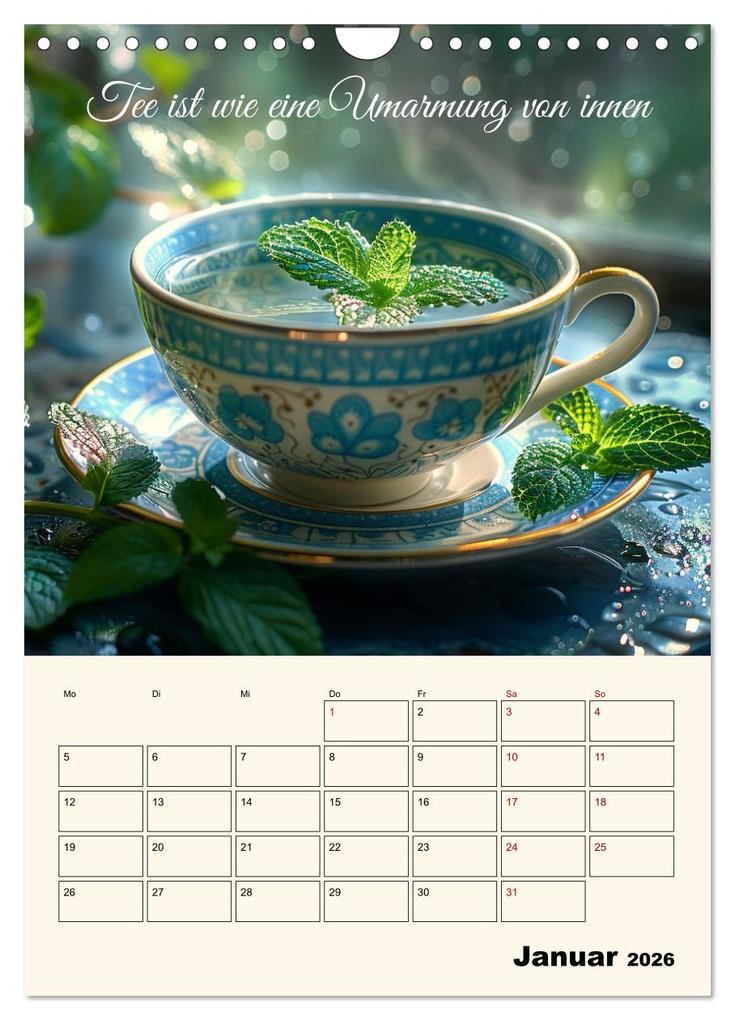 Weitere Ansicht: Du, mein geliebter Tee (Wandkalender 2026 DIN A4 hoch), CALVENDO Monatskalender | Kerstin Waurick, Calvendo