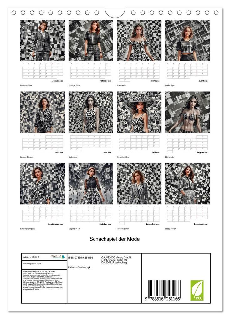 Weitere Ansicht: Schachspiel der Mode (Wandkalender 2026 DIN A4 hoch), CALVENDO Monatskalender | Katharina Stachanczyk, Calvendo