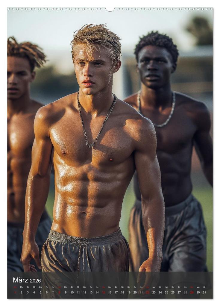 Weitere Ansicht: SEXY JUNGS - Nackte Haut beim Fußball (Wandkalender 2026 DIN A2 hoch), CALVENDO Monatskalender | MB Fotografie, Calvendo