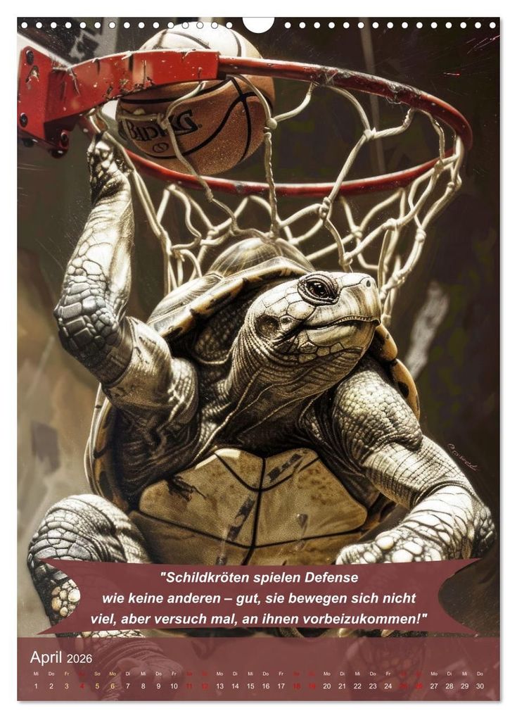 Weitere Ansicht: Der tierisch lustige Basketball-Kalender (Wandkalender 2026 DIN A3 hoch), CALVENDO Monatskalender | Peter Rübsamen, Calvendo