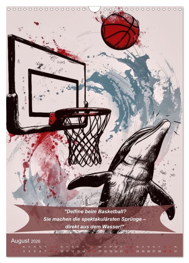 Weitere Ansicht: Der tierisch lustige Basketball-Kalender (Wandkalender 2026 DIN A3 hoch), CALVENDO Monatskalender | Peter Rübsamen, Calvendo