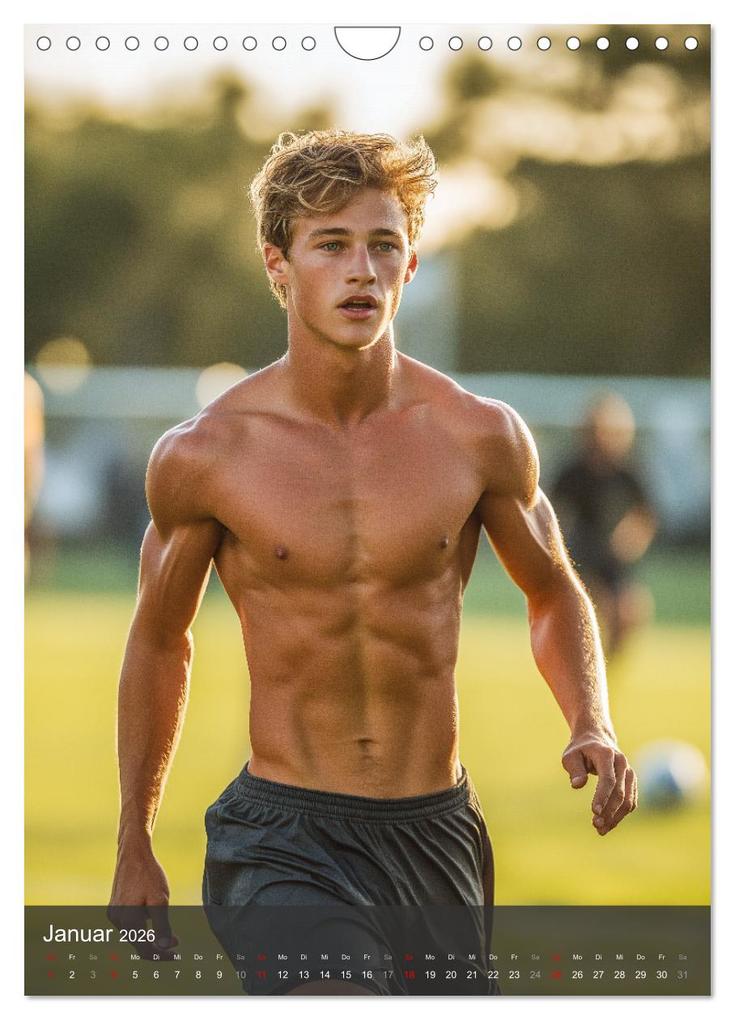 Weitere Ansicht: SEXY JUNGS - Nackte Haut beim Fußball (Wandkalender 2026 DIN A4 hoch), CALVENDO Monatskalender | MB Fotografie, Calvendo