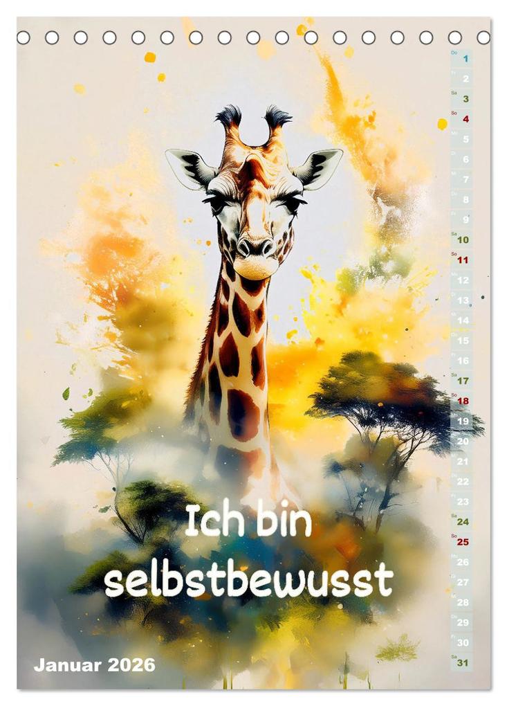 Weitere Ansicht: Ich bin stark - Ein tierischer Affirmationskalender (Tischkalender 2026 DIN A5 hoch), CALVENDO Monatskalender | drachenkind-fotografie drachenkind-fotografie, Calvendo, Drachenkind-Fotografie