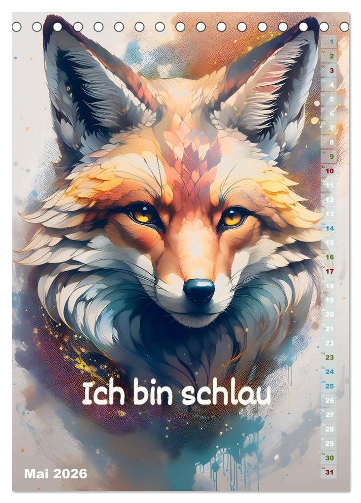 Weitere Ansicht: Ich bin stark - Ein tierischer Affirmationskalender (Tischkalender 2026 DIN A5 hoch), CALVENDO Monatskalender | drachenkind-fotografie drachenkind-fotografie, Calvendo, Drachenkind-Fotografie