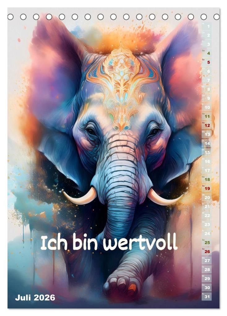 Weitere Ansicht: Ich bin stark - Ein tierischer Affirmationskalender (Tischkalender 2026 DIN A5 hoch), CALVENDO Monatskalender | drachenkind-fotografie drachenkind-fotografie, Calvendo, Drachenkind-Fotografie