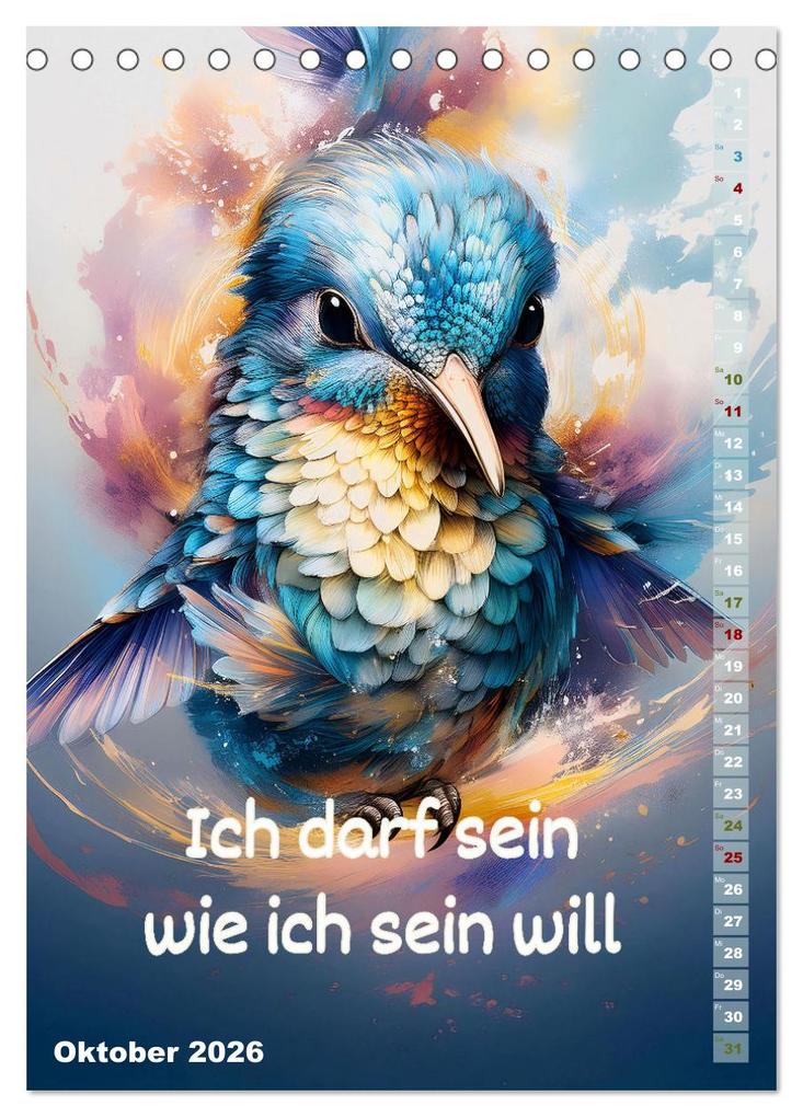 Weitere Ansicht: Ich bin stark - Ein tierischer Affirmationskalender (Tischkalender 2026 DIN A5 hoch), CALVENDO Monatskalender | drachenkind-fotografie drachenkind-fotografie, Calvendo, Drachenkind-Fotografie